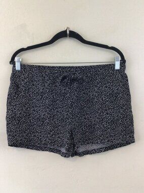 Kiabi Black and White Print Elastic Waist Casual Shorts